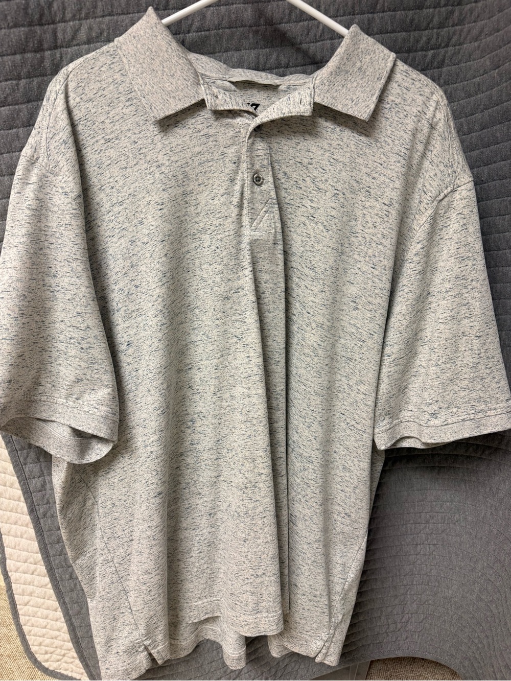 Cutter and Buck Men's Heather Blue/Gray Polo Shirt - Classic Casual